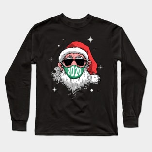 Santa Claus in facemask 2020 Long Sleeve T-Shirt